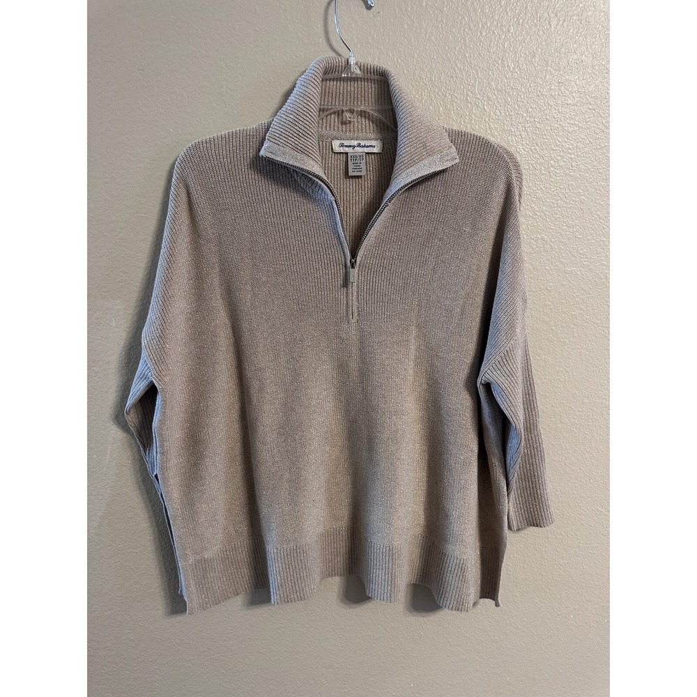 Tommy Bahama Half Zip Pullover Sweater Ribbed Knit Relaxed Fit XXS/XS